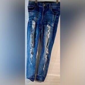 DISTRESSED EXPRESS JEANS SIZE 4R WITH RIPPED LEGS